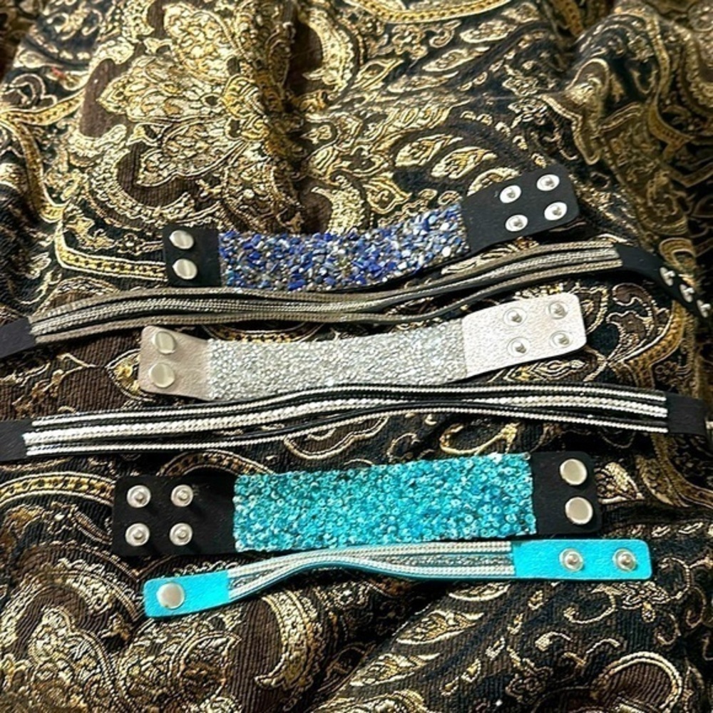 6 pcs paparazzi bling jewelry bracelets choker necklace wrap bracelet sequin